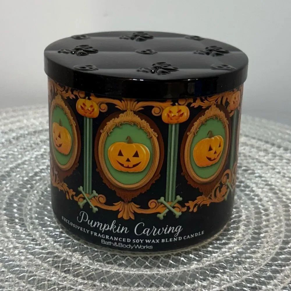BBW Pumpkin Carving 3 Wick Scented Candle NWT